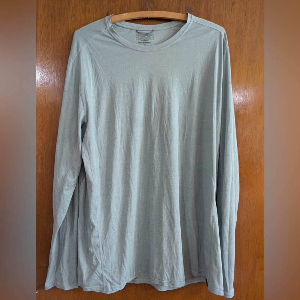 Patagonia Light Sage Green Long-Sleeve Crewneck Shirt